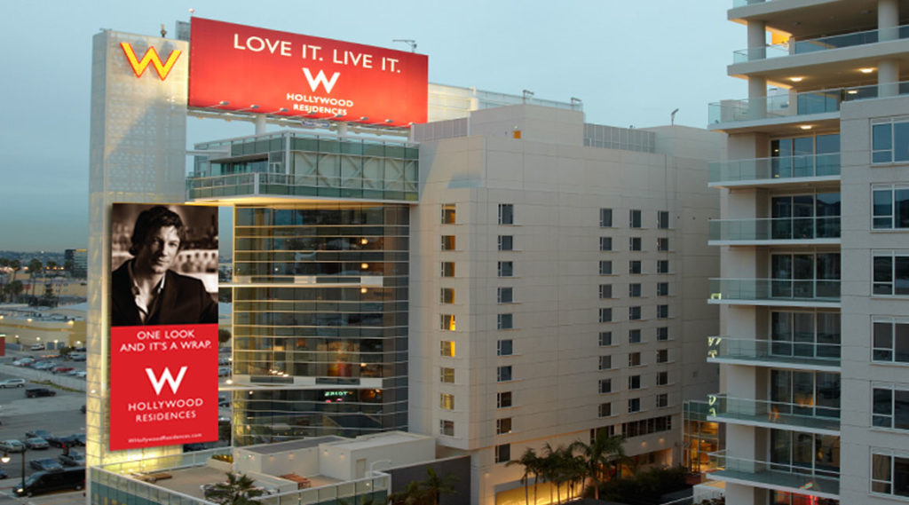W Hollywood Hotel & Residences with Outdoor Ad Campaign